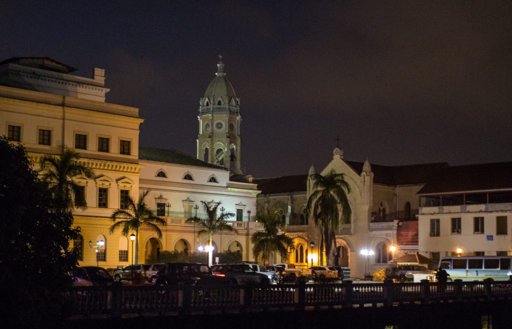 Panama City's Casco Viejo at night